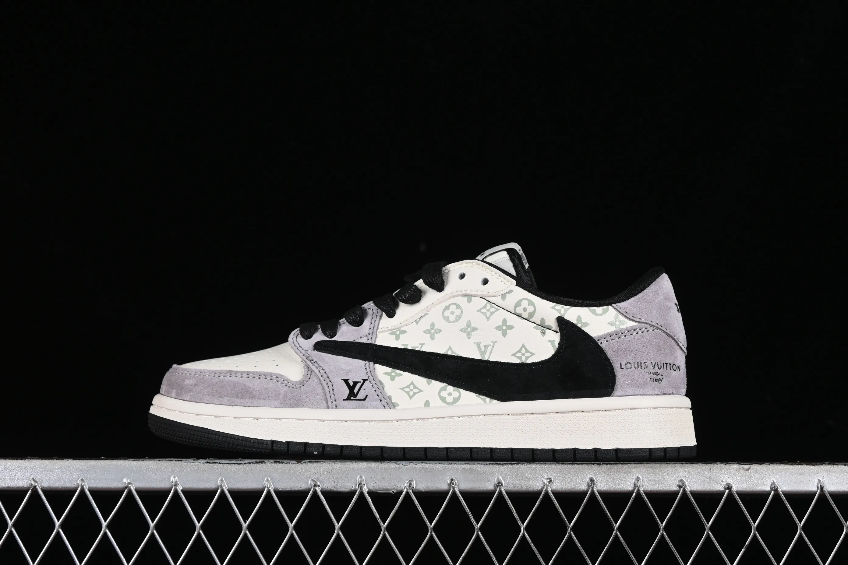 All categories Air Jordan Jordan series basketball shoes Air Jordan 1 Low high-end customized low-top sneakers Travis Scott x Fragment Design x Jordan Air Jordan 1 Low OG SP AJ1 Joe 1 LV gray black pig eight print low-top cultural casual sneakers SJ2068-101